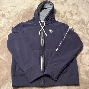 Mens XXL Vintage Abercrombie full zip distressed hoodie. Gently used